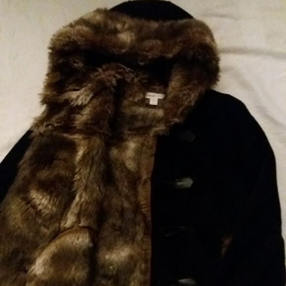 Coldwater Creek Jackets & Blazers - Coldwater Creek suede and fur lined hooded jacket